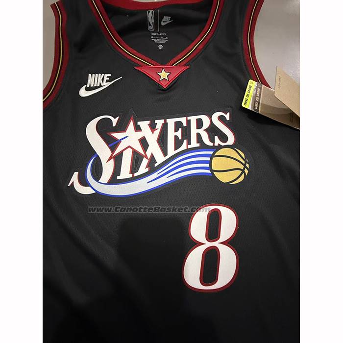 Maglia Philadelphia 76ers Paul George No 8 Classic 2025-26 Nero